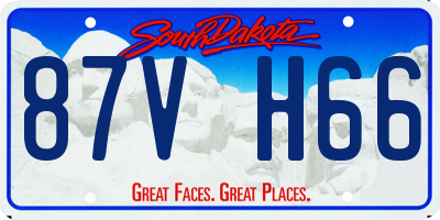 SD license plate 87VH66