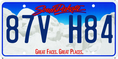 SD license plate 87VH84