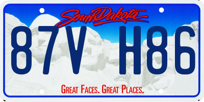 SD license plate 87VH86