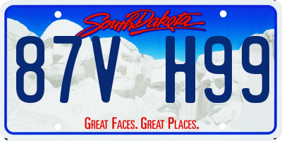 SD license plate 87VH99
