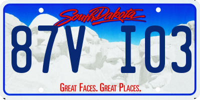 SD license plate 87VI03