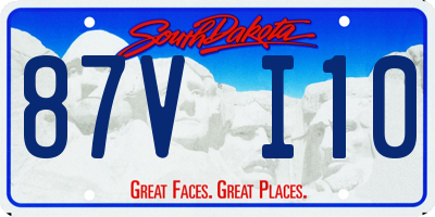 SD license plate 87VI10