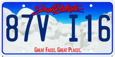 SD license plate 87VI16