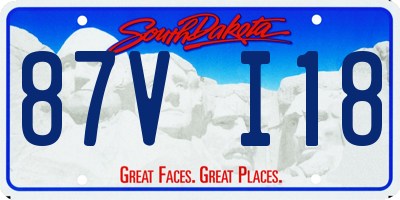 SD license plate 87VI18
