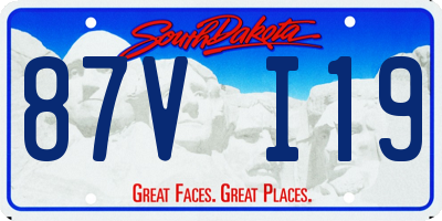 SD license plate 87VI19