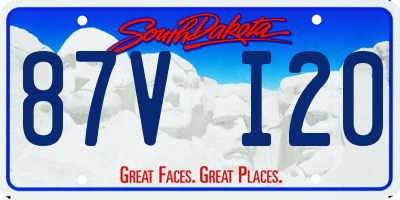 SD license plate 87VI20