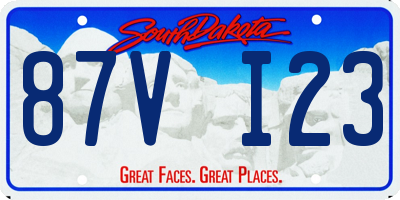 SD license plate 87VI23