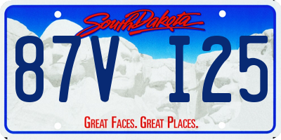 SD license plate 87VI25