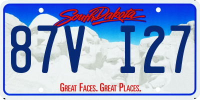 SD license plate 87VI27