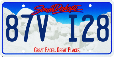 SD license plate 87VI28