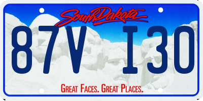 SD license plate 87VI30