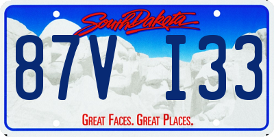 SD license plate 87VI33
