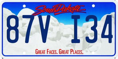 SD license plate 87VI34