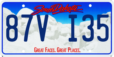 SD license plate 87VI35