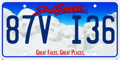 SD license plate 87VI36