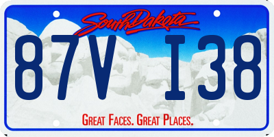 SD license plate 87VI38