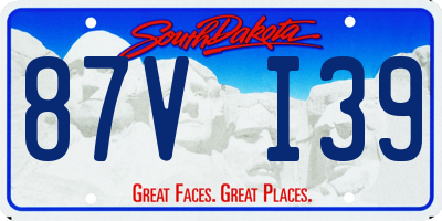 SD license plate 87VI39