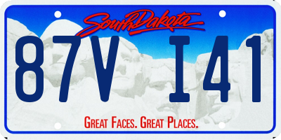 SD license plate 87VI41