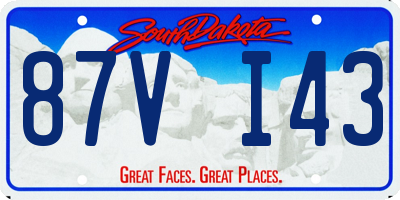 SD license plate 87VI43