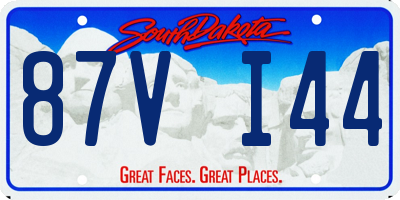 SD license plate 87VI44