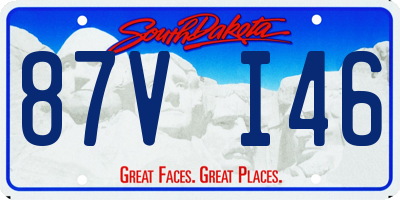 SD license plate 87VI46