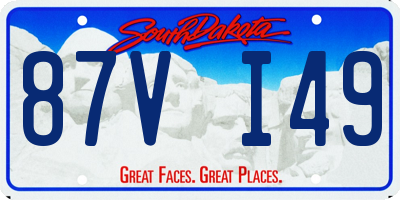 SD license plate 87VI49