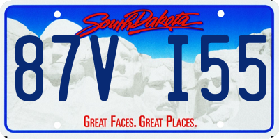 SD license plate 87VI55