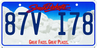 SD license plate 87VI78