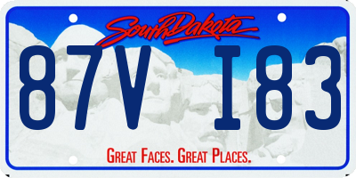 SD license plate 87VI83