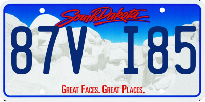 SD license plate 87VI85