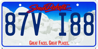 SD license plate 87VI88