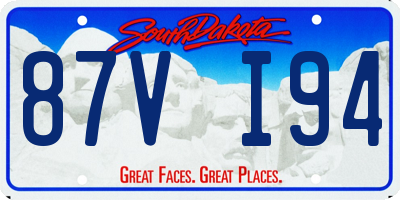 SD license plate 87VI94