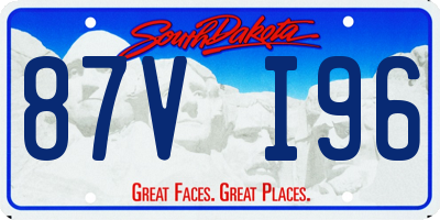 SD license plate 87VI96