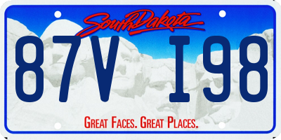 SD license plate 87VI98