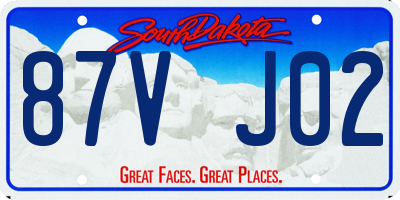 SD license plate 87VJ02