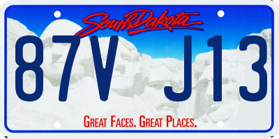 SD license plate 87VJ13