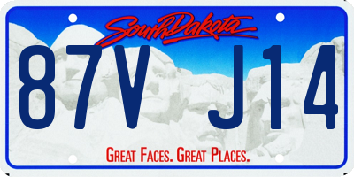 SD license plate 87VJ14