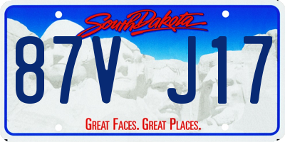 SD license plate 87VJ17
