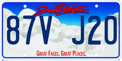 SD license plate 87VJ20