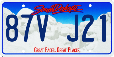 SD license plate 87VJ21