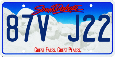 SD license plate 87VJ22