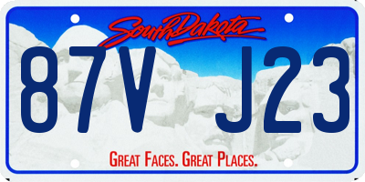 SD license plate 87VJ23