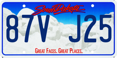 SD license plate 87VJ25