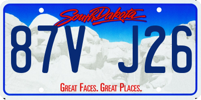 SD license plate 87VJ26