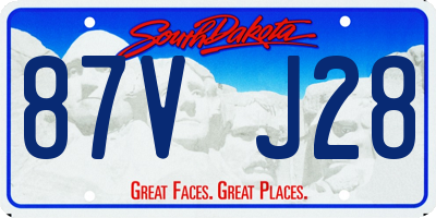 SD license plate 87VJ28