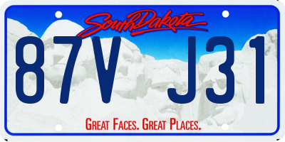 SD license plate 87VJ31