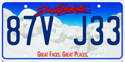 SD license plate 87VJ33