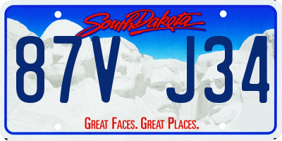 SD license plate 87VJ34