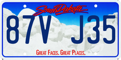 SD license plate 87VJ35