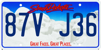 SD license plate 87VJ36
